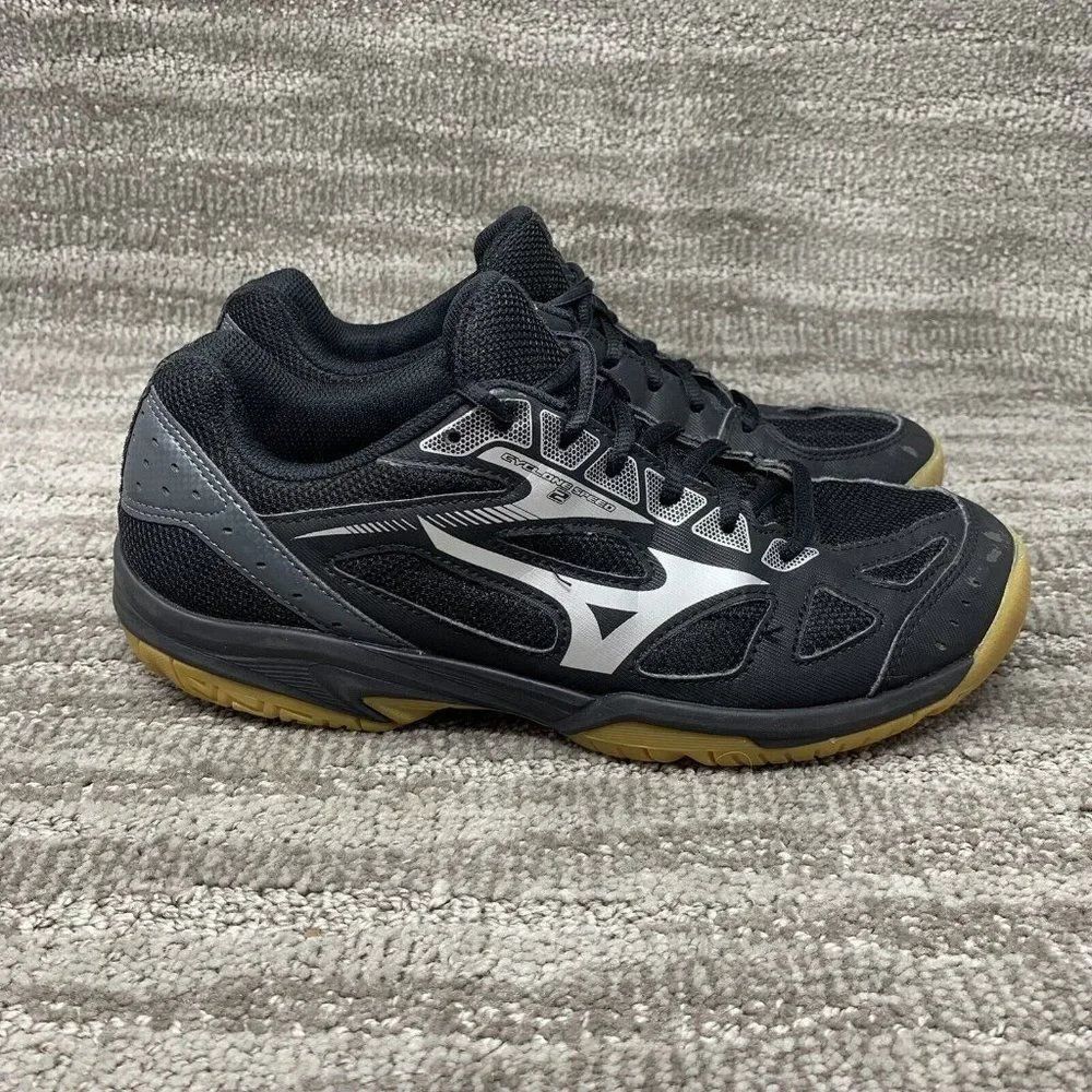 Women's Mizuno Cyclone Speed 2 Volleyball Shoes Size 9.5 Black Silver